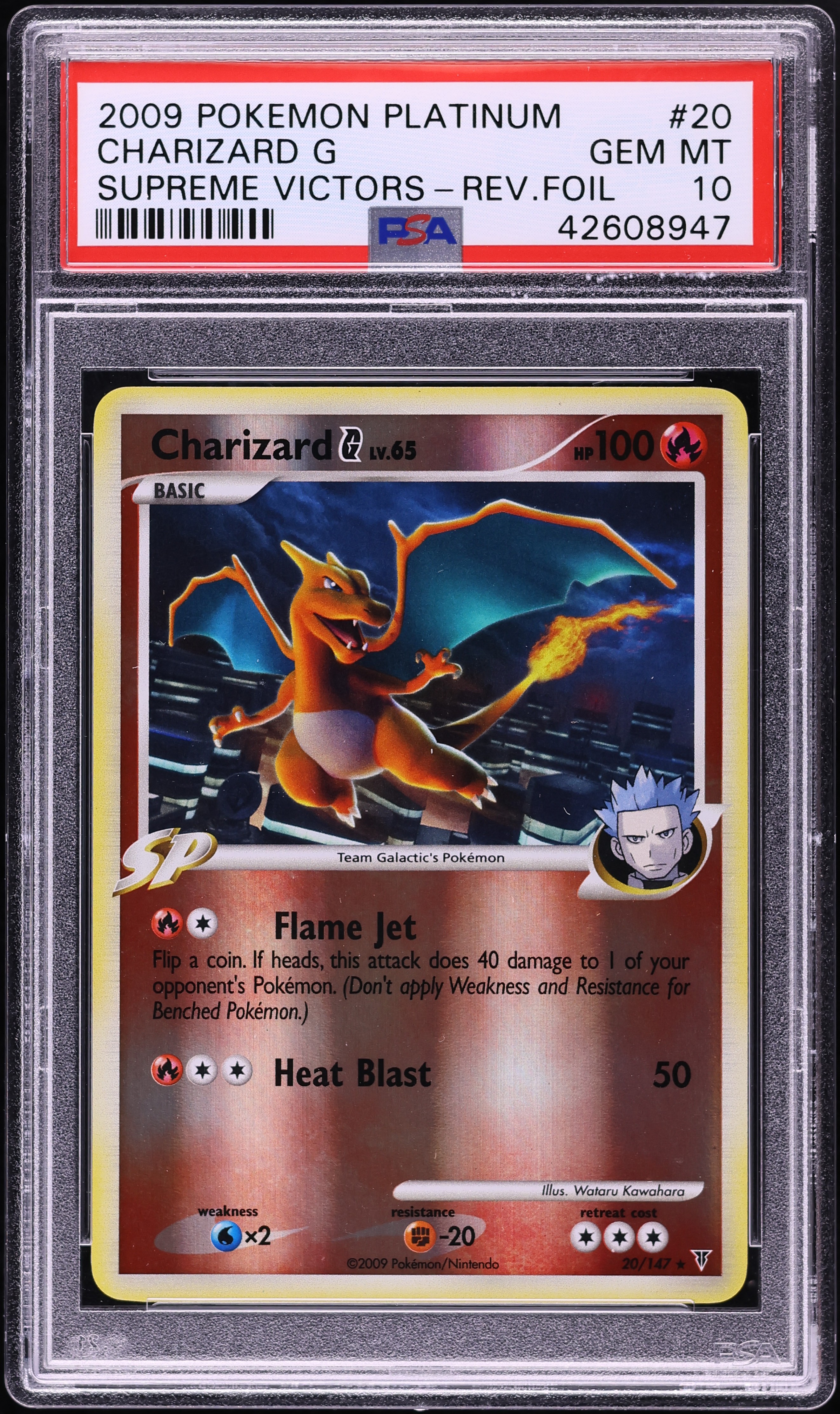 2009 Pokemon Platinum Supreme Victors Reverse Holo Charizard G #20 PSA 10 GEM MINT