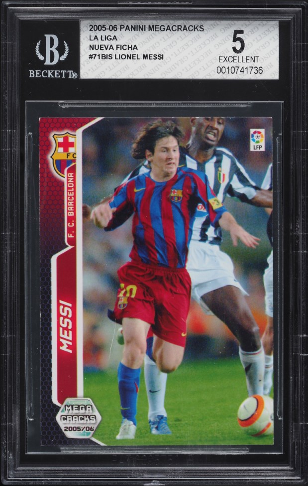 2005 Panini Megacracks La Liga Nueva Ficha Lionel Messi #71 BGS 5 EX