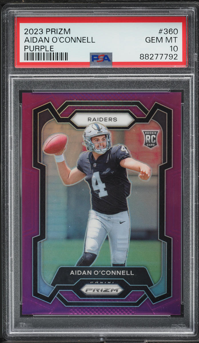 2023 Panini Prizm Purple Aidan O'Connell ROOKIE /125 #360 PSA 10 GEM MINT