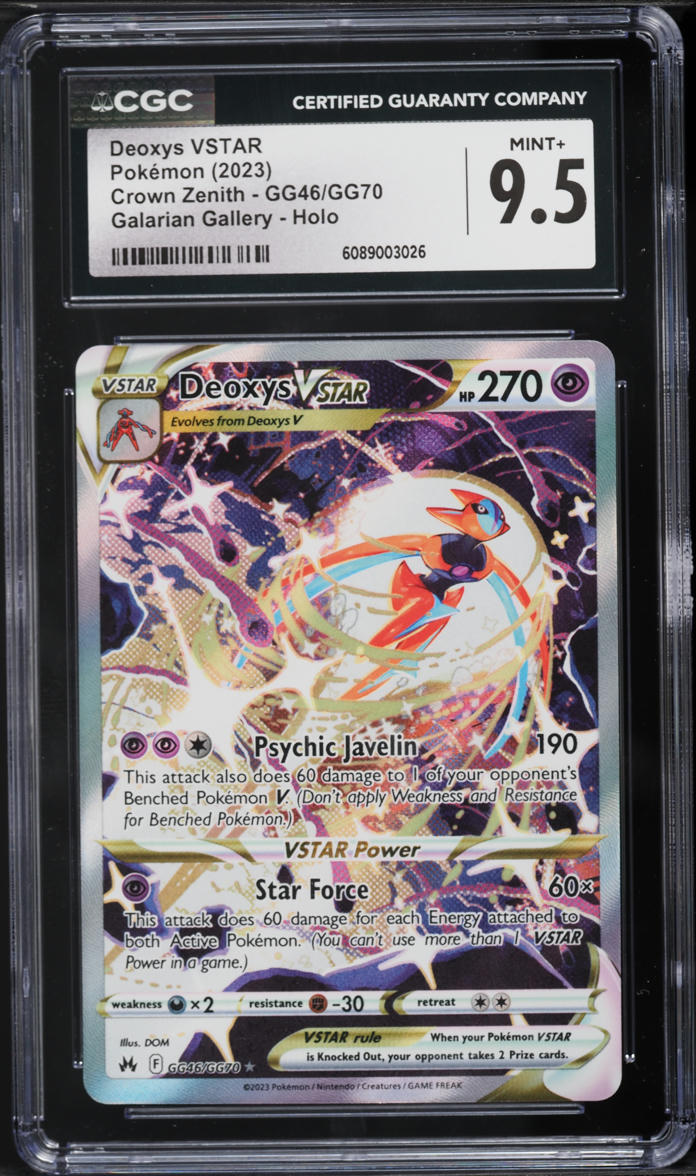 2023 Pokemon Sword & Shield Crown Zenith Alt Art Deoxys VSTAR #GG46 CGC 9.5 MINT+