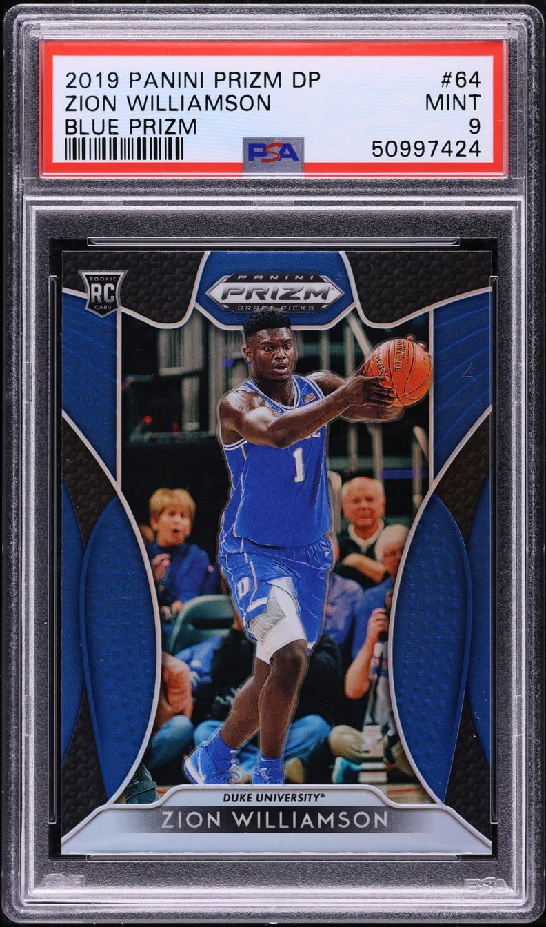 2019 Panini Prizm Draft Picks Blue Zion Williamson ROOKIE #64 PSA 9 MINT