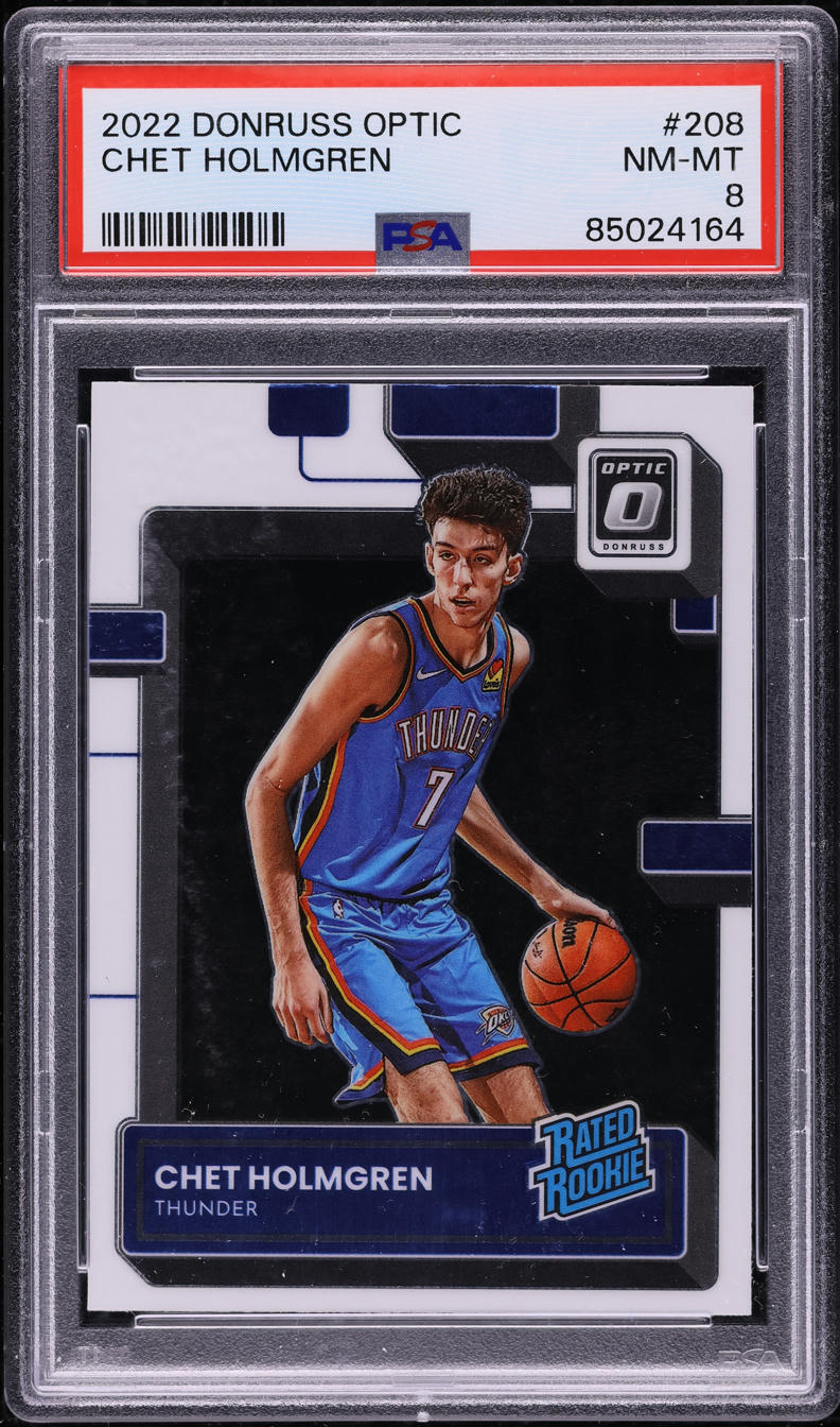 2022 Donruss Optic Chet Holmgren ROOKIE #208 PSA 8 NM-MT