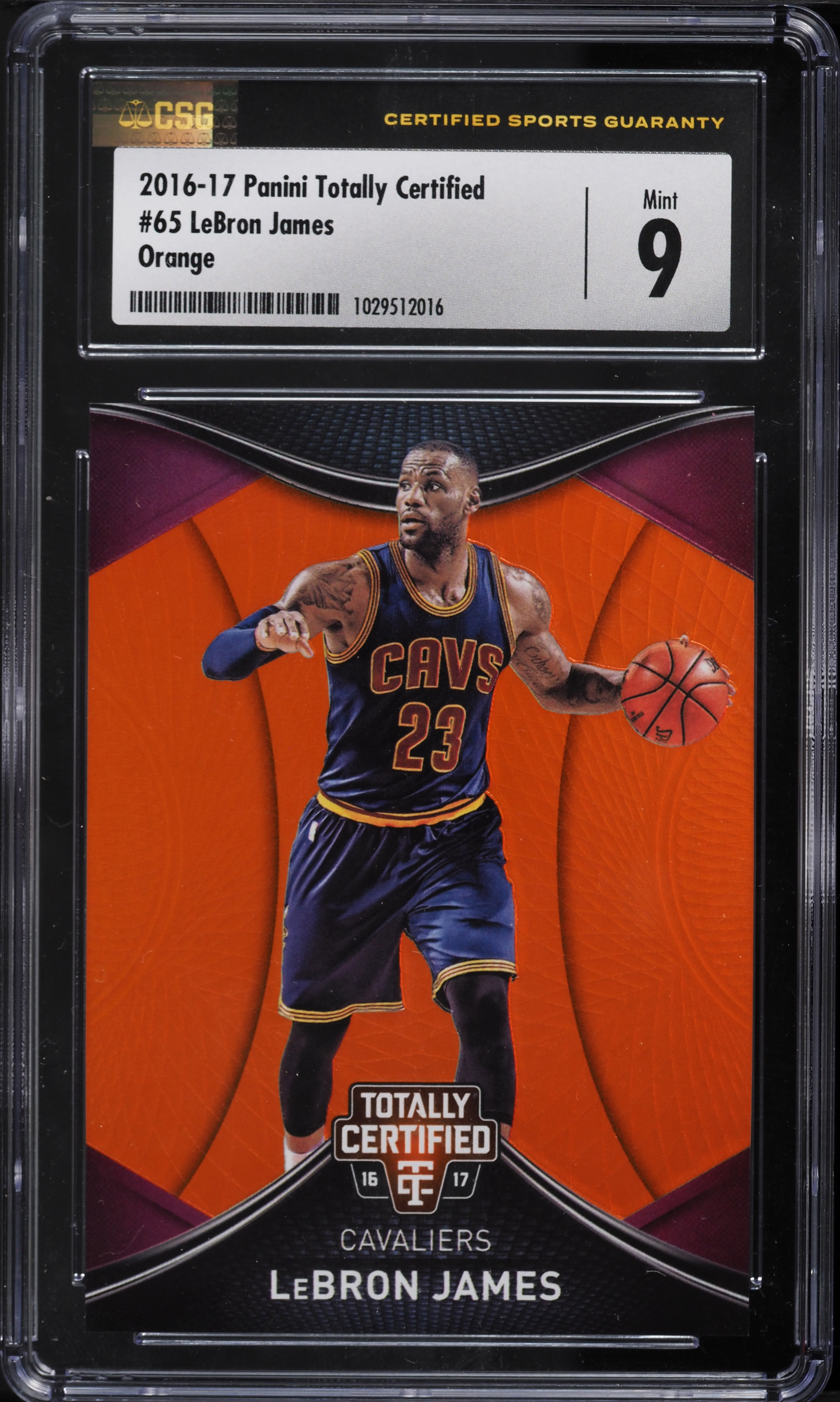 2016 Totally Certified Orange LeBron James /60 #65 CSG 9 MINT