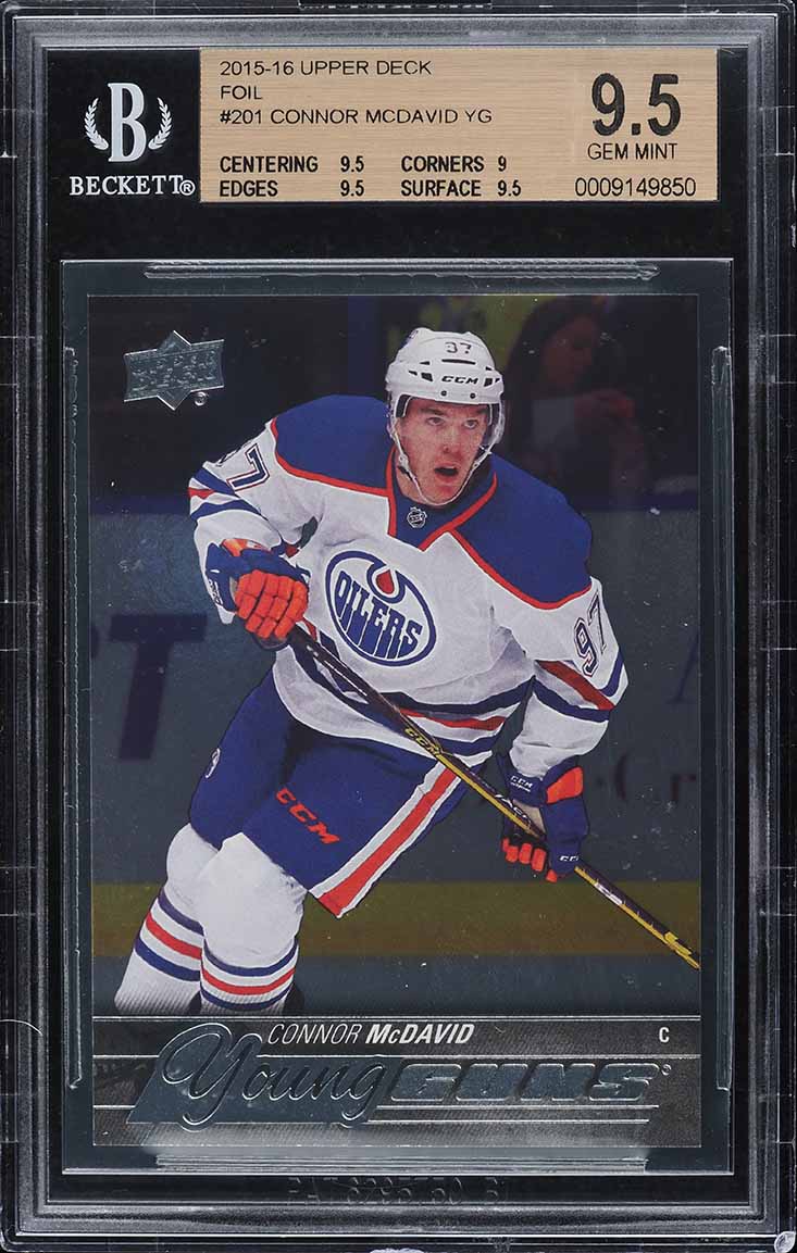 2015 Upper Deck Foil Young Guns Connor McDavid ROOKIE #201 BGS 9.5 GEM MINT