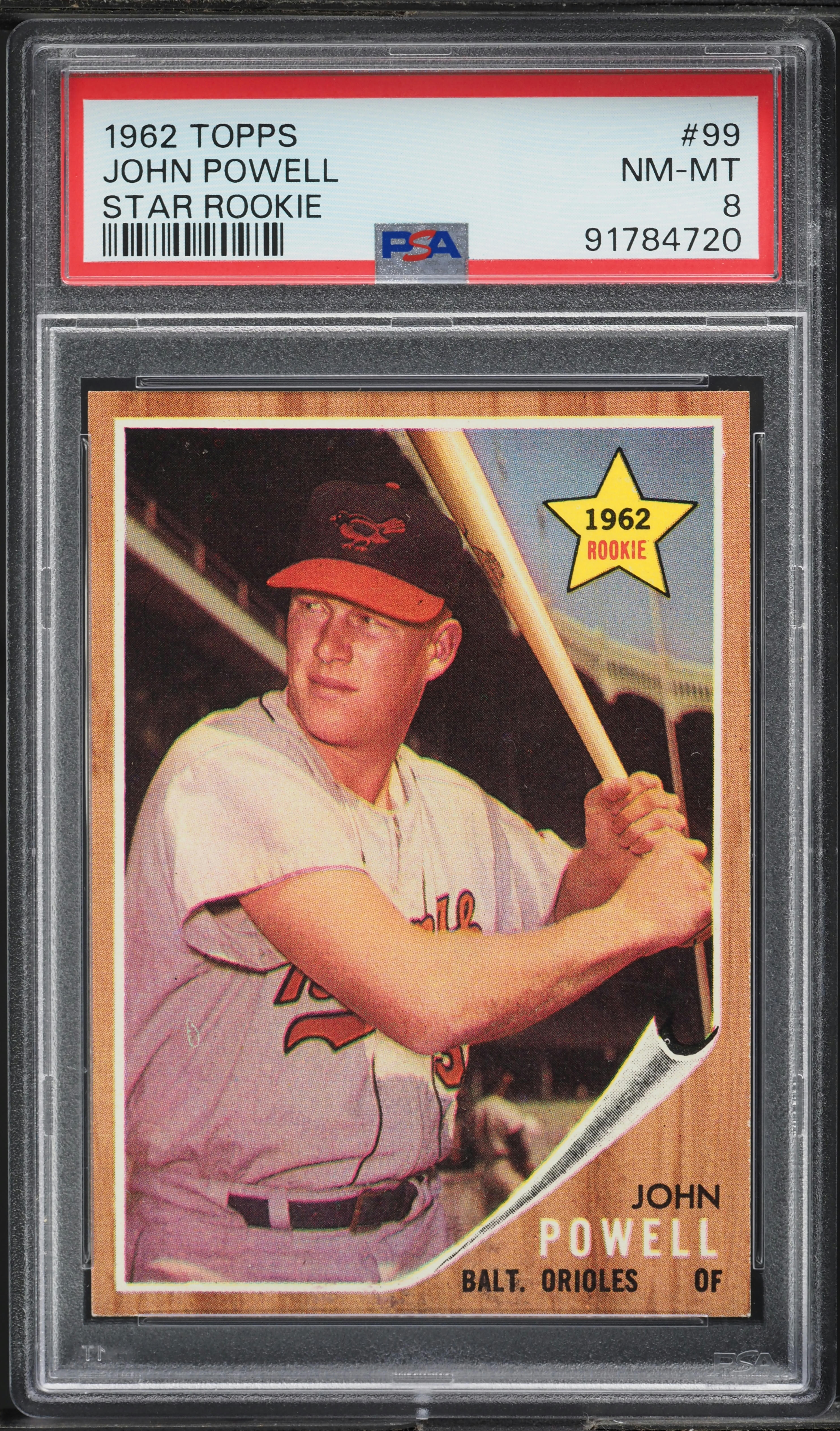 1962 Topps Boog Powell ROOKIE #99 PSA 8 NM-MT