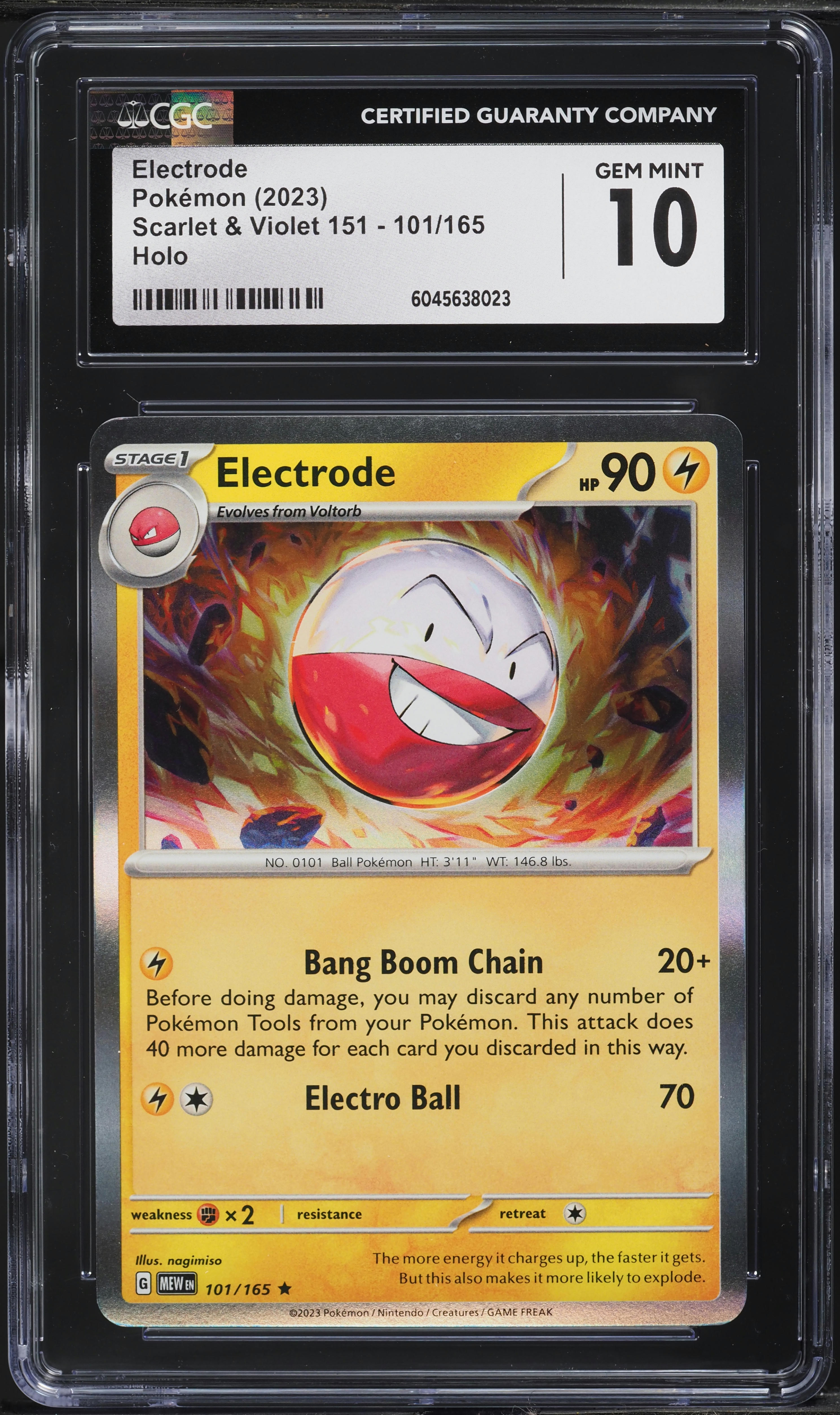 2023 Pokemon Scarlet & Violet 151 Holo Electrode #101 CGC 10 GEM MINT