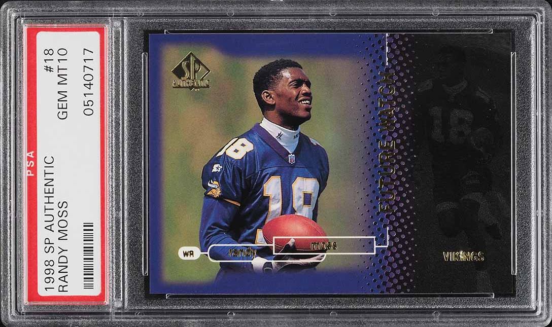 1998 SP Authentic Randy Moss ROOKIE /2000 #18 MBA PSA 10 GEM MINT