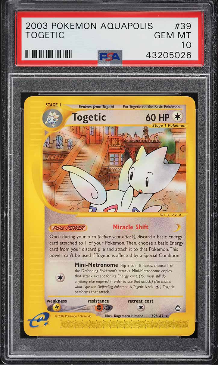 2003 Pokemon Aquapolis Togetic #39 PSA 10 GEM MINT