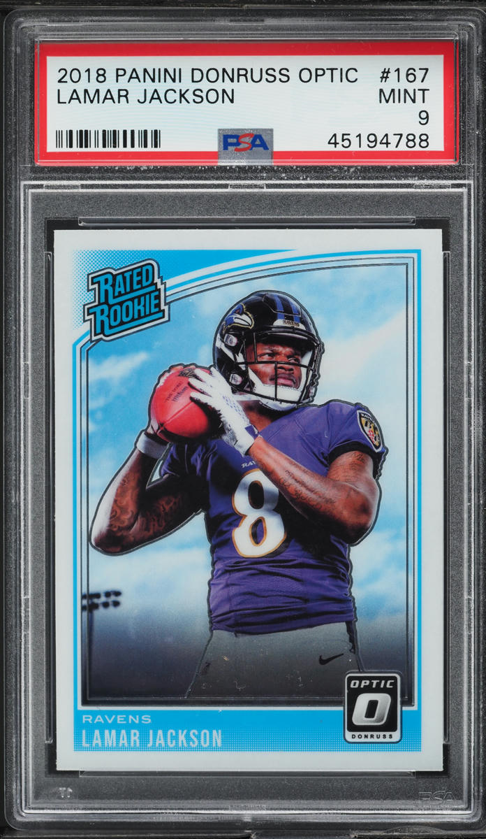 2018 Donruss Optic Lamar Jackson ROOKIE #167 PSA 9 MINT