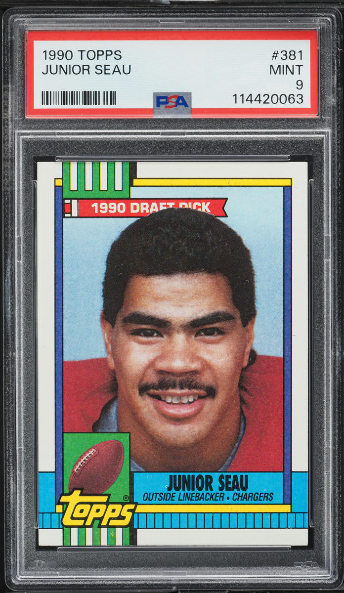 1990 Topps Football Junior Seau ROOKIE #381 PSA 9 MINT