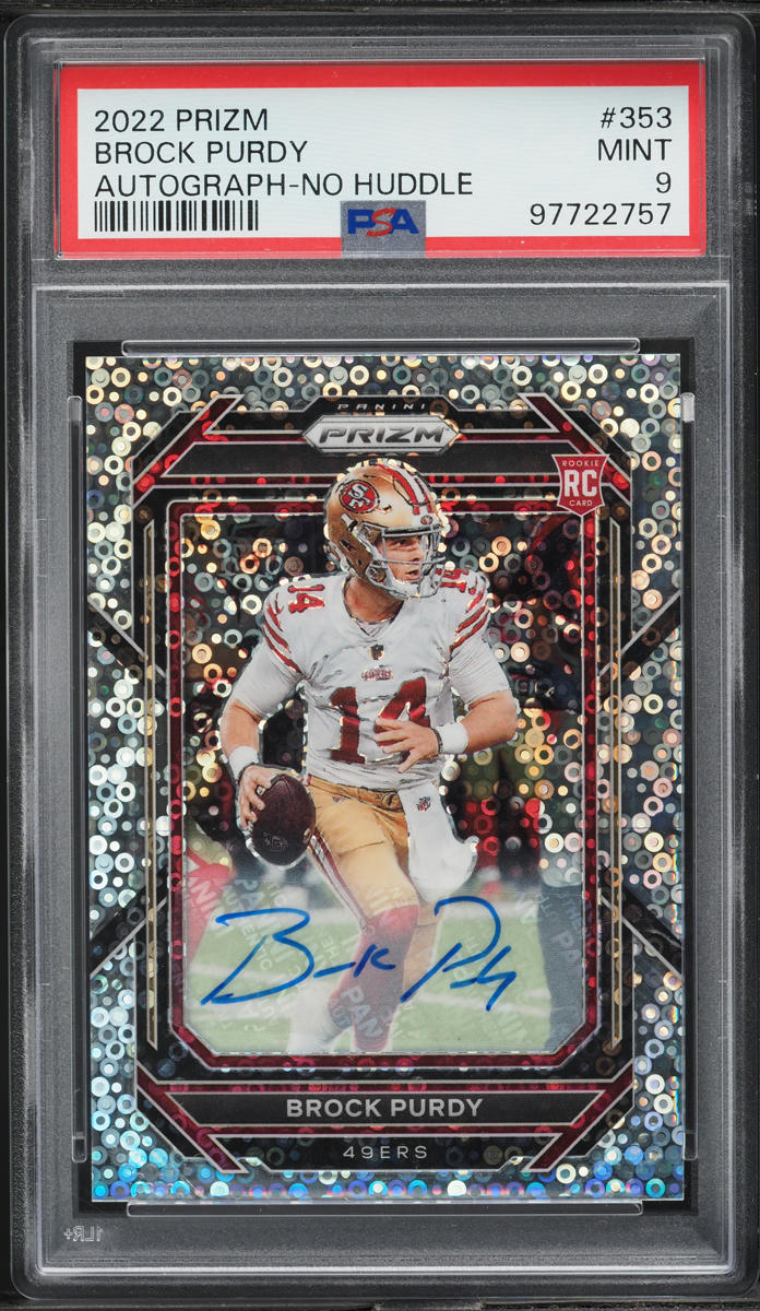 2022 Panini Prizm No Huddle Brock Purdy ROOKIE AUTO #353 PSA 9 MINT