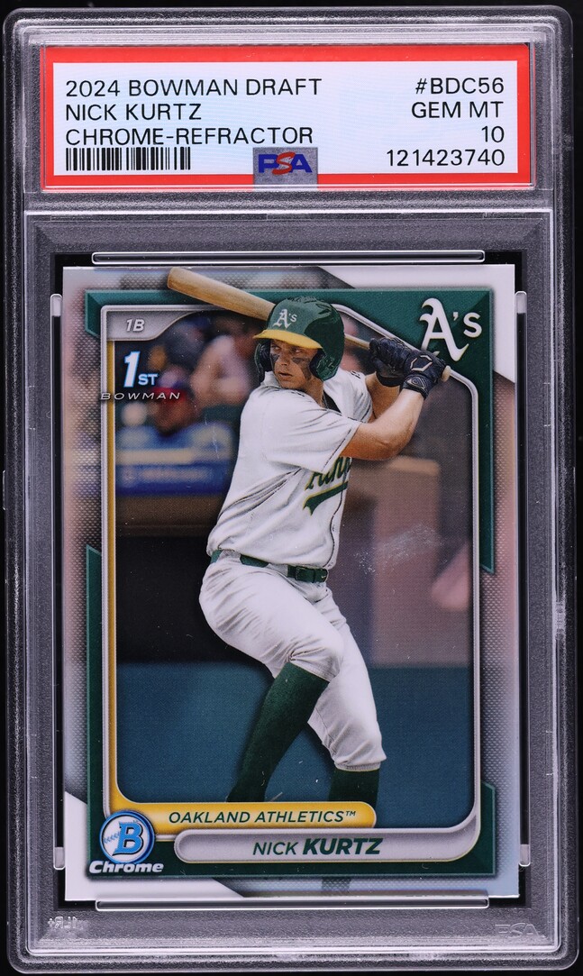 2024 Bowman Chrome Draft Refractor Nick Kurtz PROSPECT #BDC-56 PSA 10 GEM MINT
