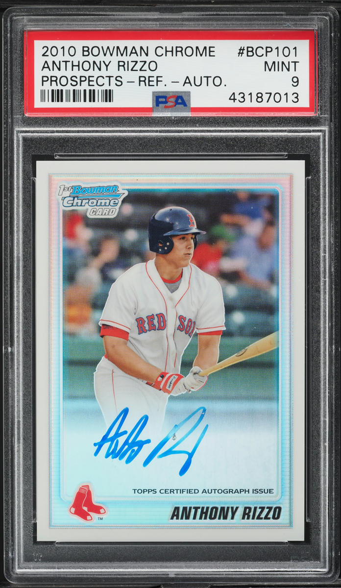 2010 Bowman Chrome Refractor Anthony Rizzo PROSPECT AUTO /500 PSA 9 MINT