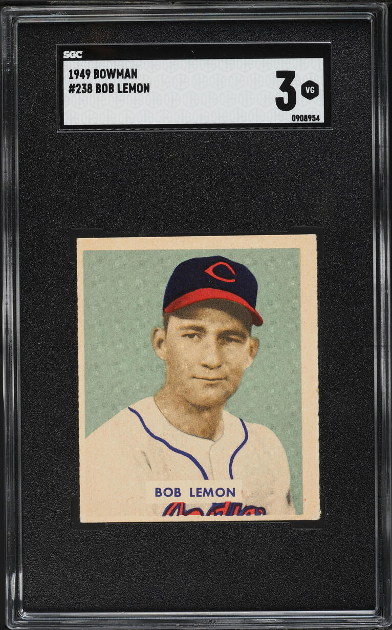 1949 Bowman Bob Lemon ROOKIE #238 SGC 3 VG