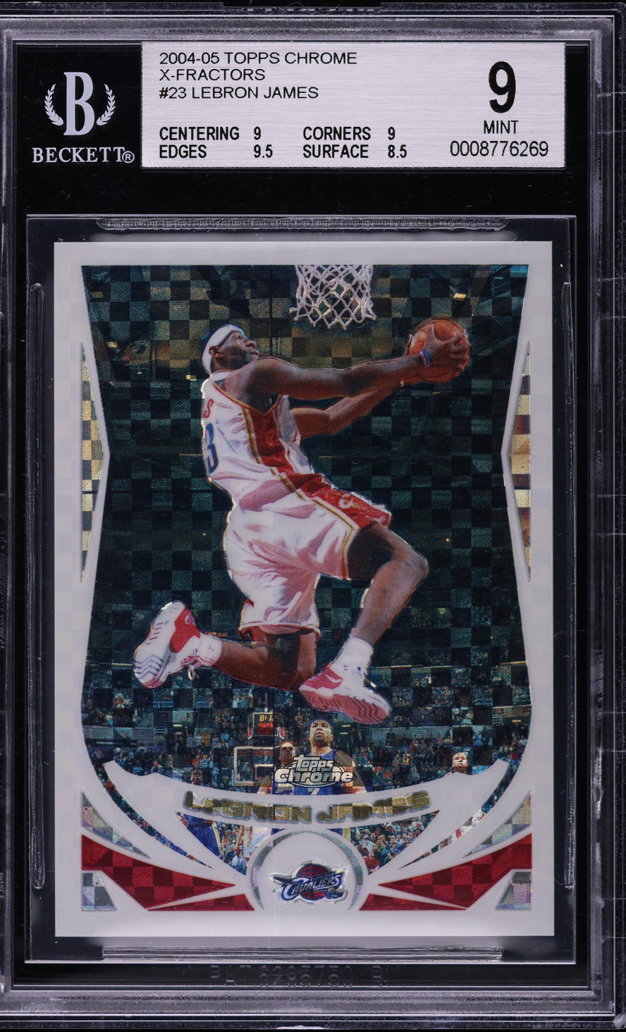 2004 Topps Chrome Xfractor LeBron James /110 #23 BGS 9 MINT
