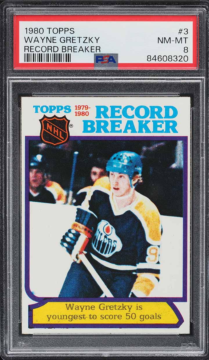 1980 Topps Hockey Wayne Gretzky RECORD BREAKER #3 PSA 8 NM-MT