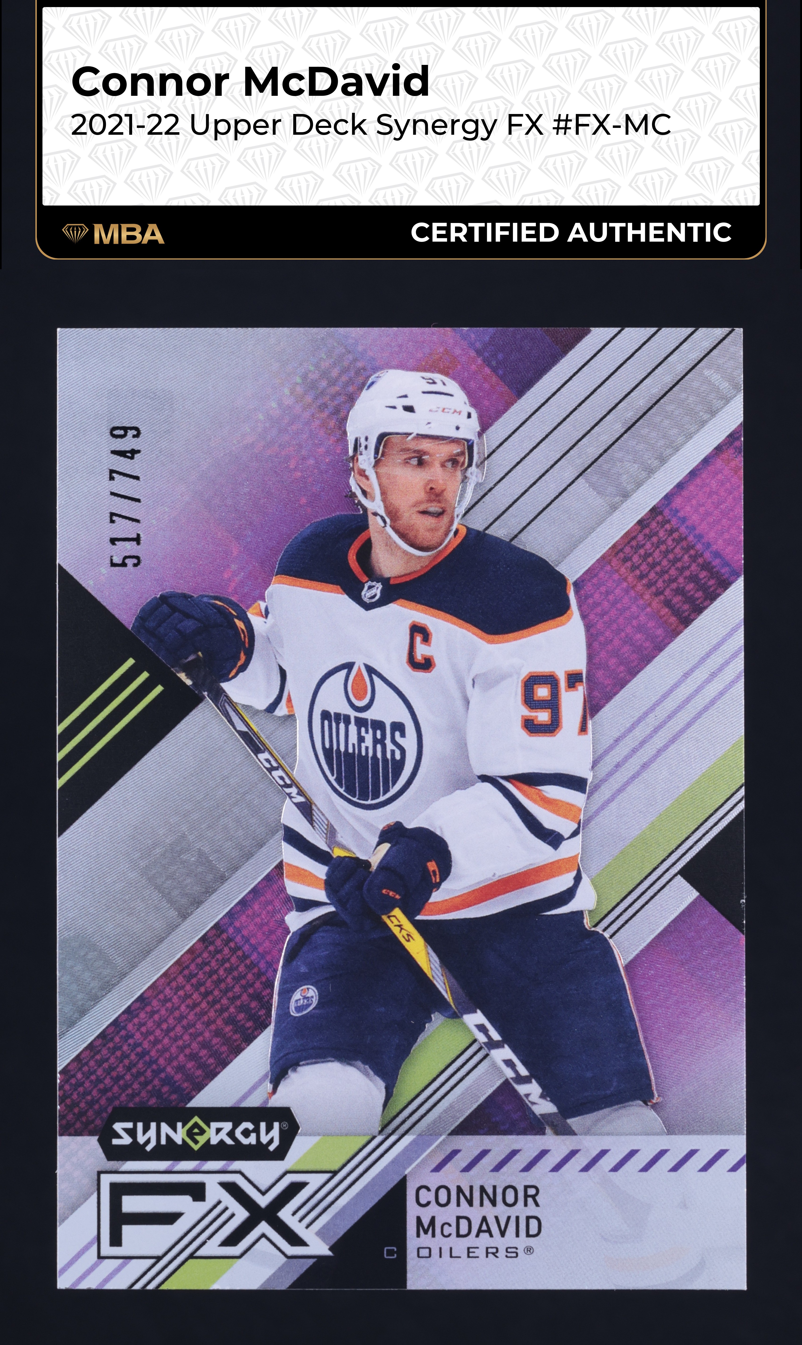 2021 Upper Deck Synergy FX Connor McDavid /749 #FX-MC MBA AUTH