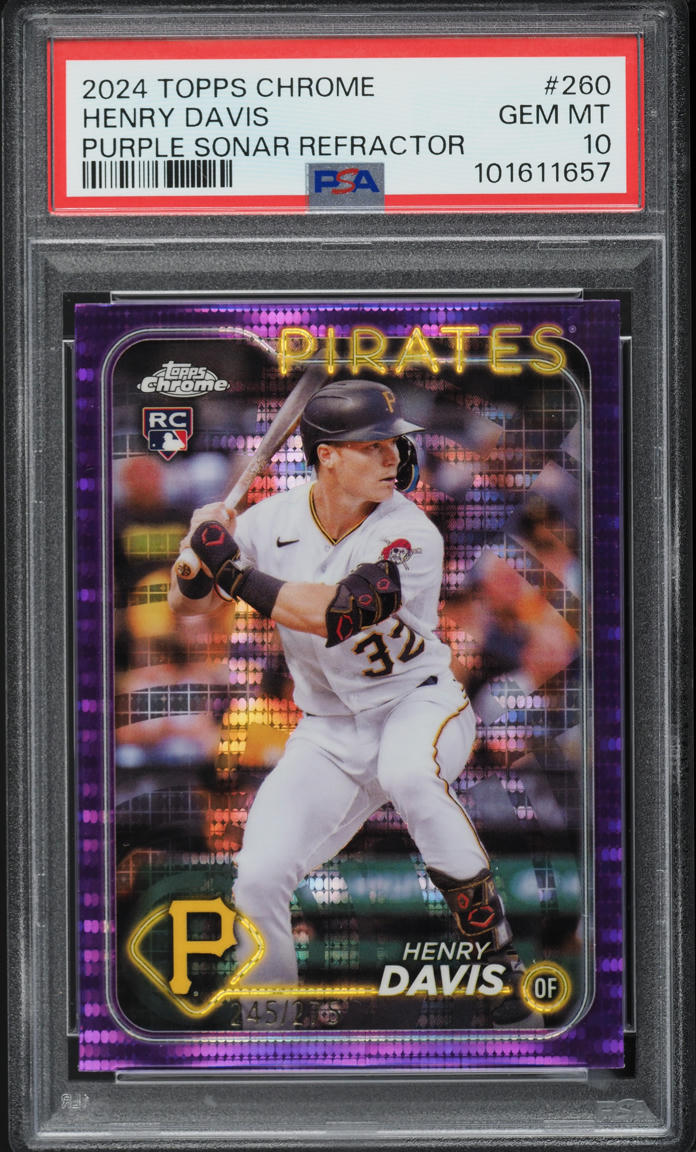 2024 Topps Chrome Purple Sonar Refractor Henry Davis ROOKIE /275 #260 PSA 10 GEM