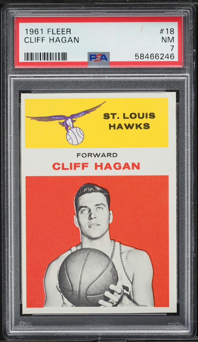 1961 Fleer Basketball Cliff Hagan #18 PSA 7 NRMT
