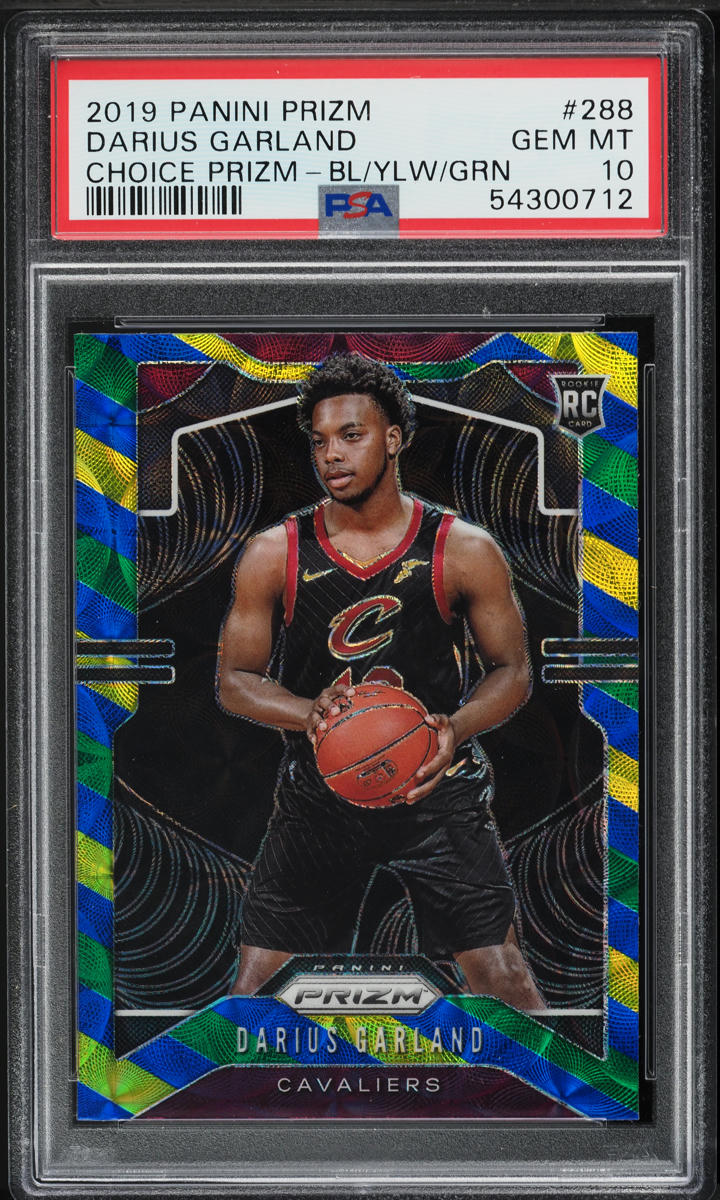 2019 Panini Prizm Choice Blue Yellow Green Darius Garland ROOKIE #288 PSA 10 GEM