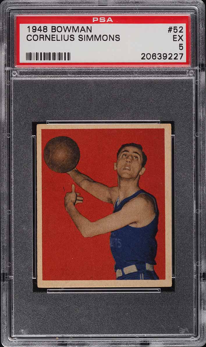 1948 Bowman Basketball Cornelius Simmons ROOKIE #52 PSA 5 EX