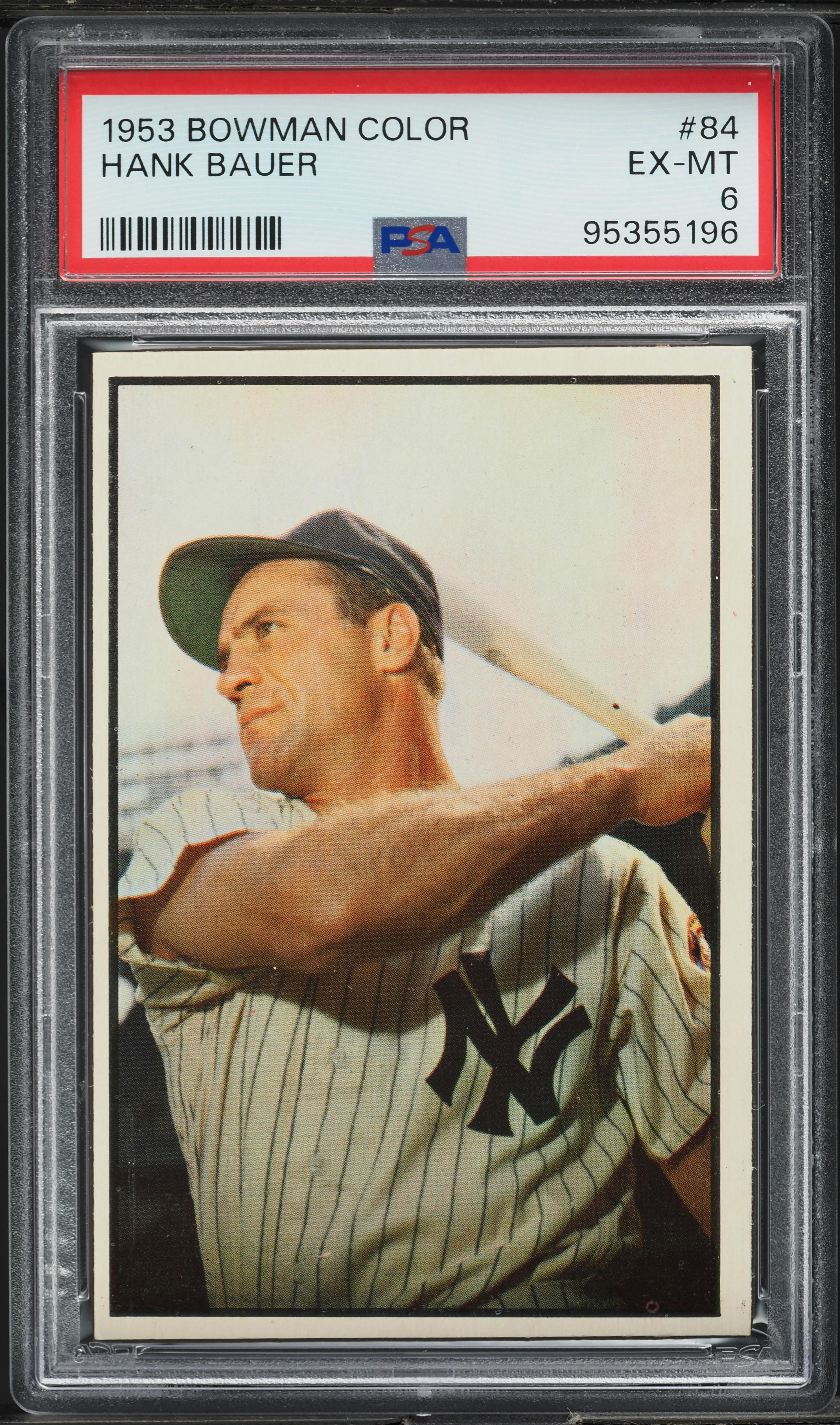 1953 Bowman Color Hank Bauer #84 PSA 6 EXMT