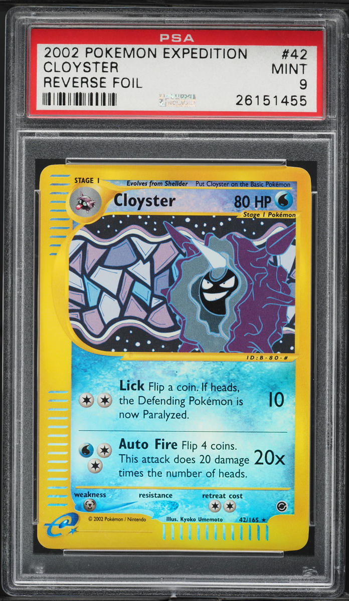 2002 Pokemon Expedition Reverse Holo Cloyster #42 PSA 9 MINT