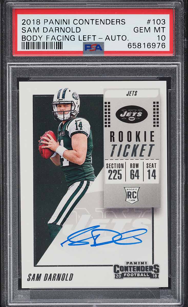 2018 Panini Contenders Sam Darnold ROOKIE AUTO #103 PSA 10 GEM MINT