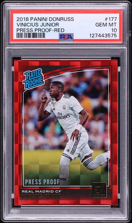 2018 Donruss Red Press Proof Vinicius Junior #177 PSA 10 GEM MINT