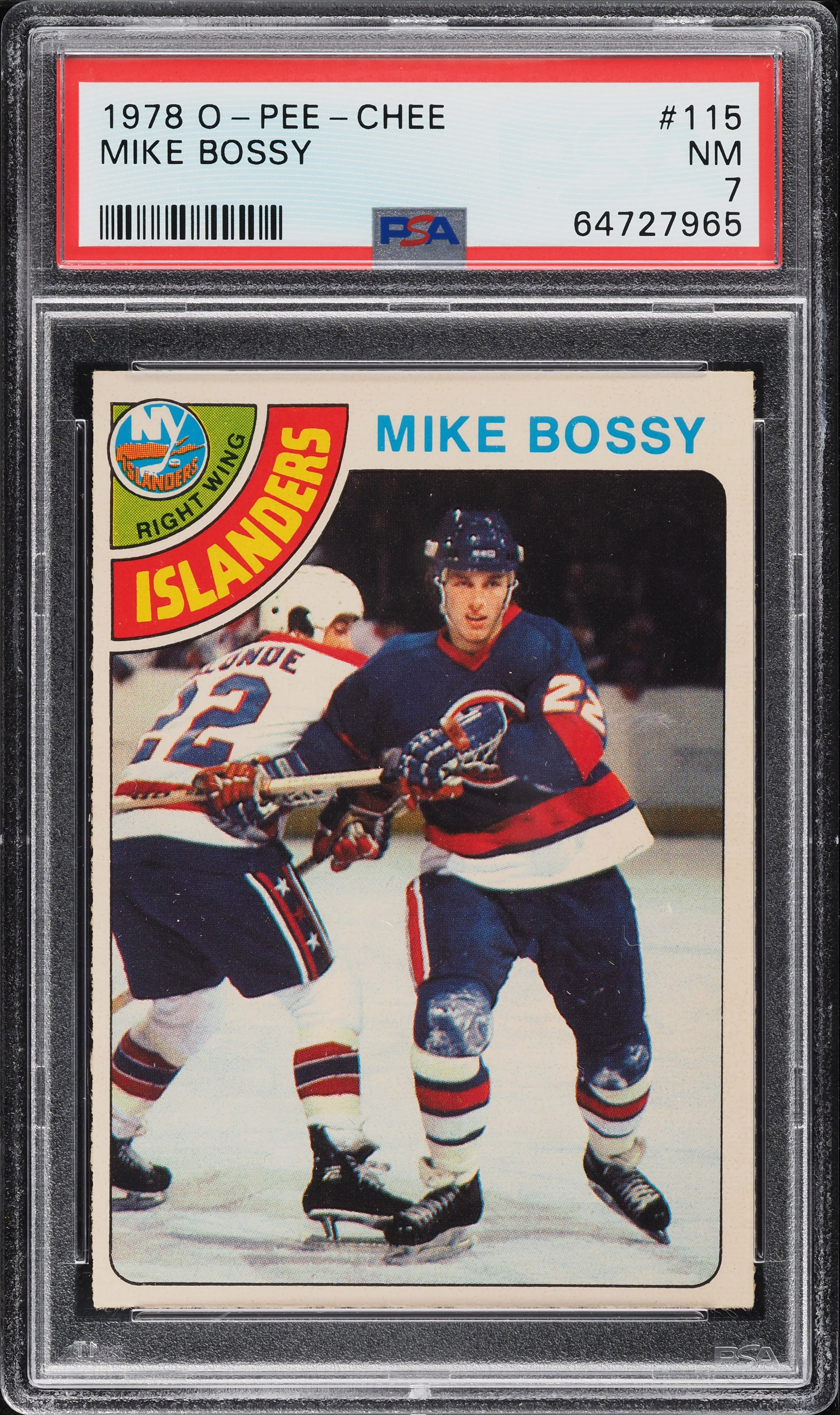 1978 O-Pee-Chee Hockey Mike Bossy ROOKIE #115 PSA 7 NRMT