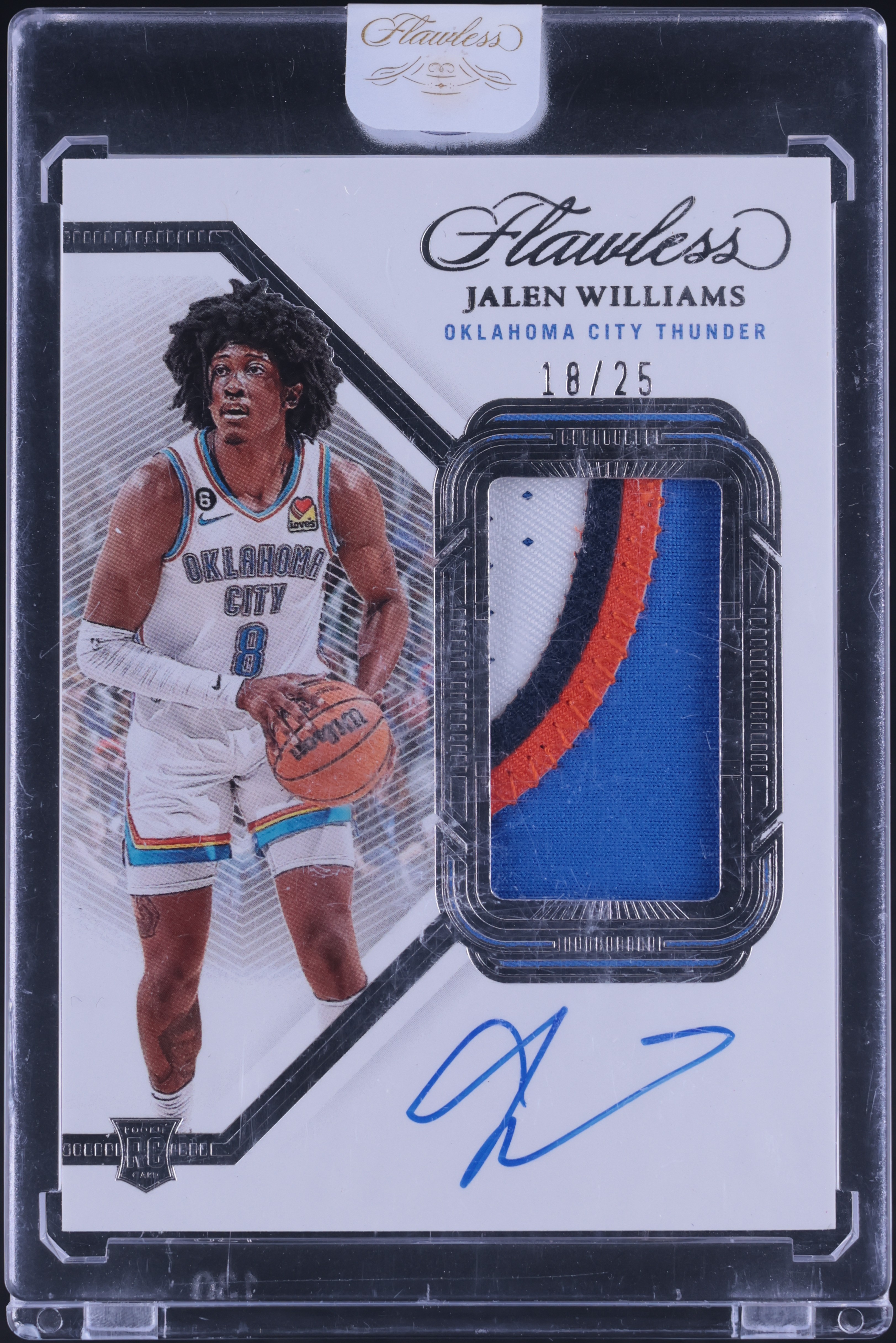 2022 Panini Flawless vertical Jalen Williams ROOKIE PATCH AUTO /25 #VPA-JLW