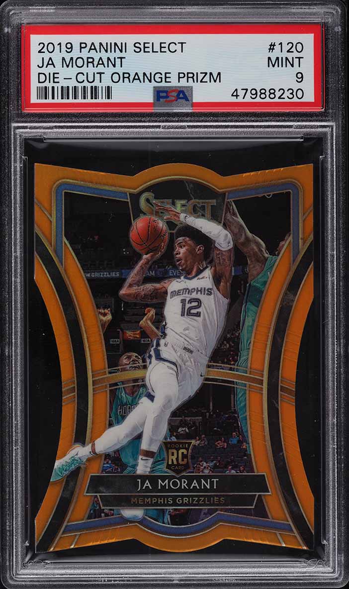 2019 Select Orange Prizm Die-Cut Ja Morant ROOKIE RC /65 #120 PSA 9 MINT