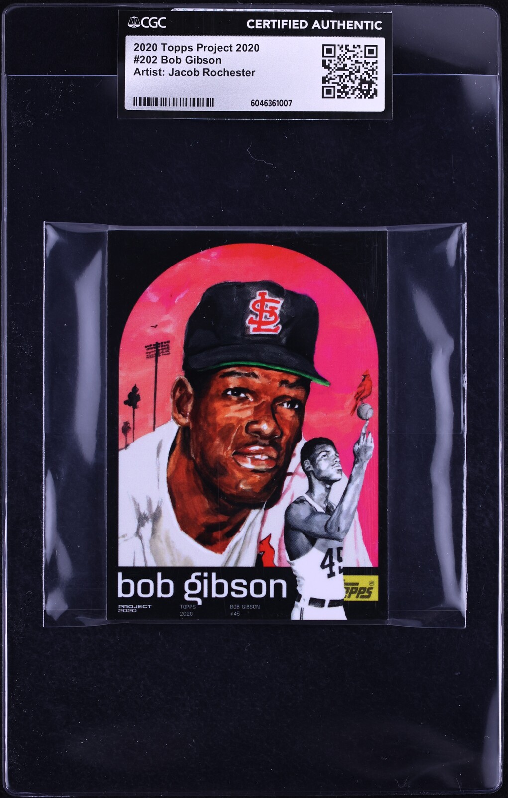 2020 Topps Project 2020 By Jacob Rochester Bob Gibson #202 CGC AUTH