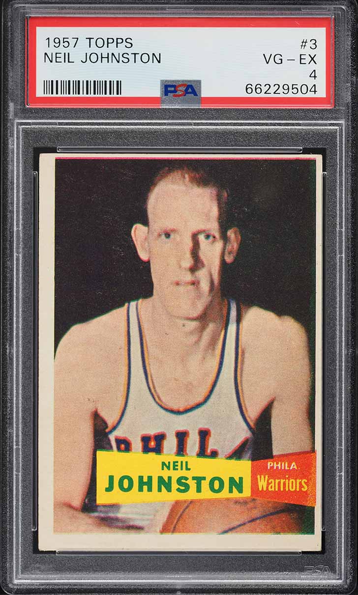 1957 Topps Basketball Neil Johnston ROOKIE #3 PSA 4 VGEX