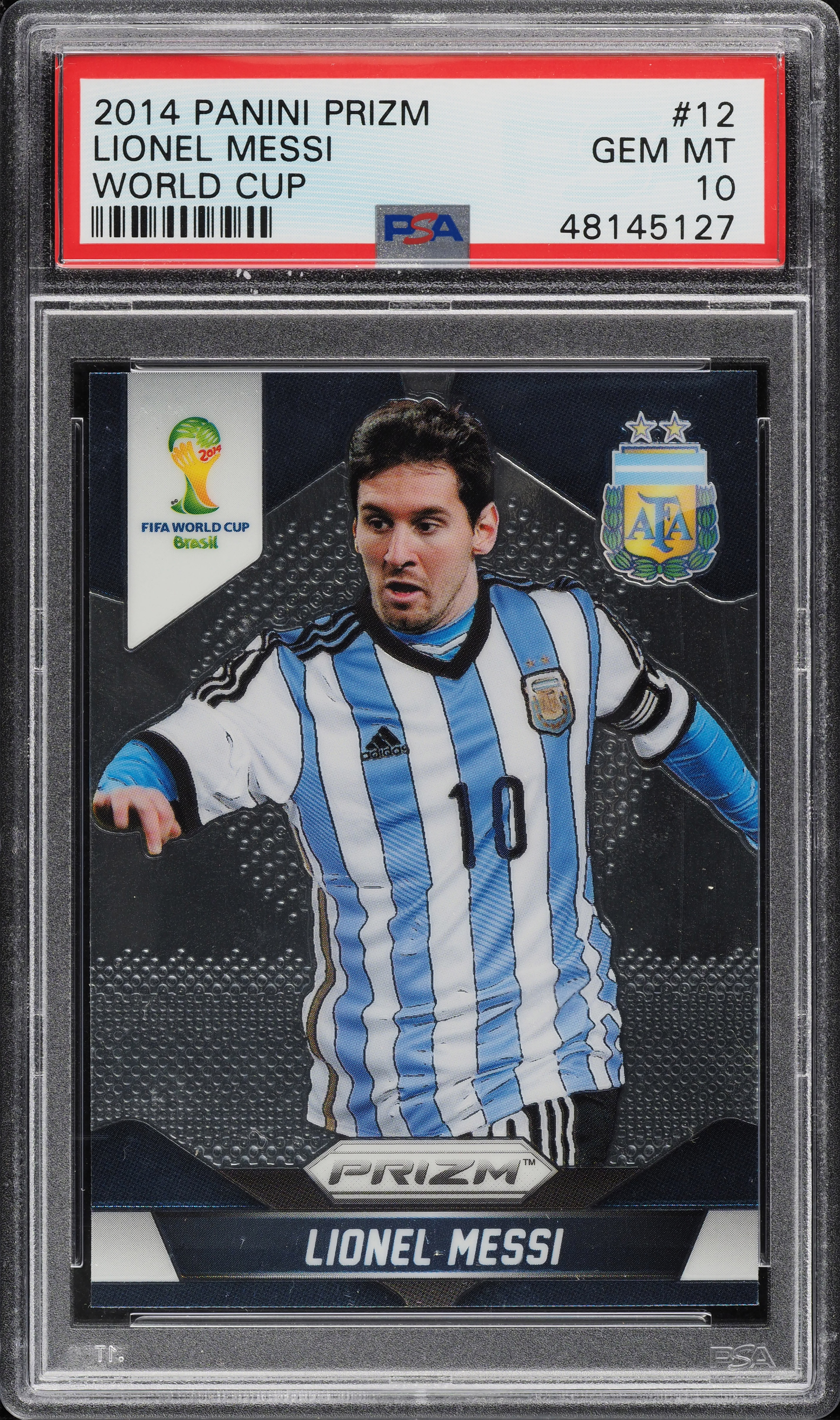 2014 Panini Prizm World Cup Lionel Messi #12 PSA 10 GEM MINT