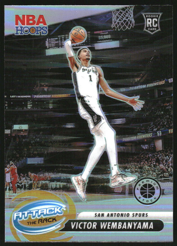 2023-24 Hoops Premium Stock Attack the Rack Silver Prizm #3 Victor Wembanyama RC