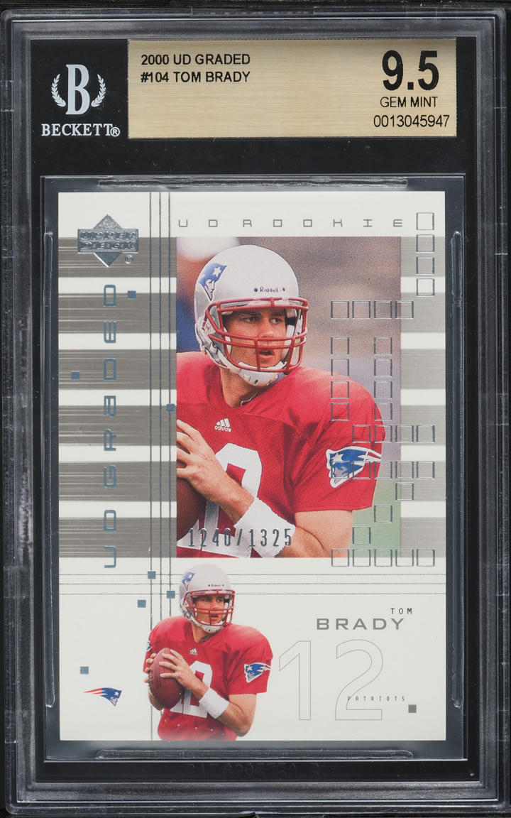2000 Upper Deck Graded Tom Brady ROOKIE /1325 #104 BGS 9.5 GEM MINT