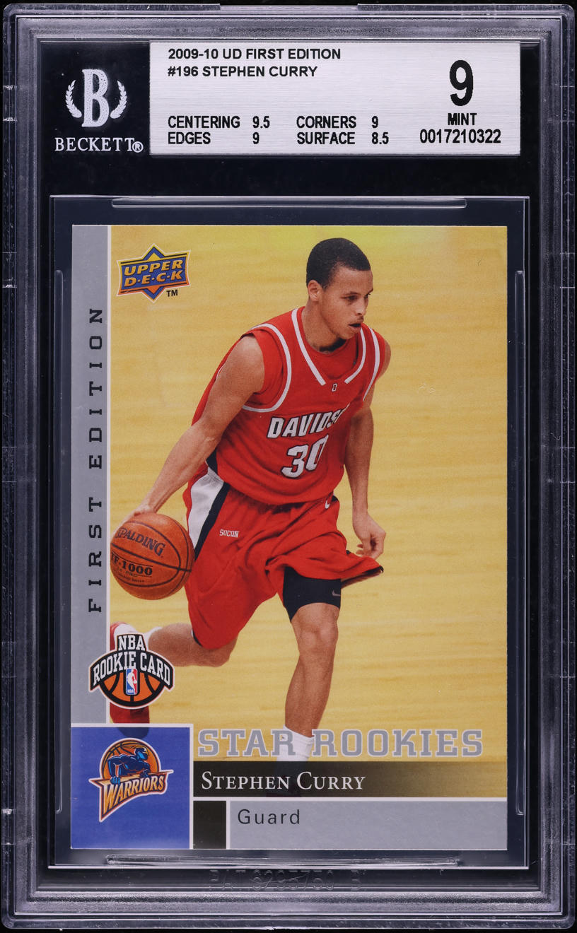 2009 Upper Deck First Edition Stephen Curry ROOKIE #196 BGS 9 MINT