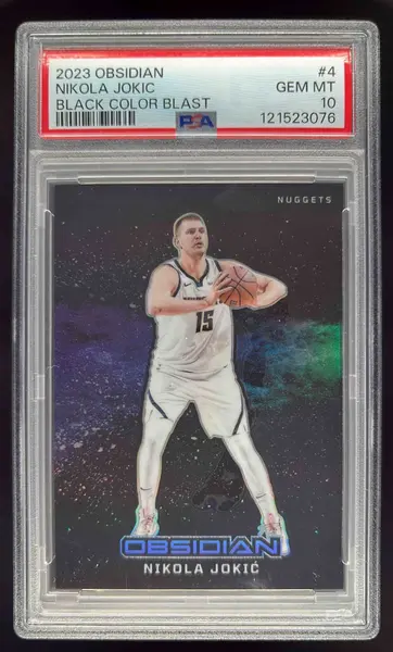 2023-24 Panini Obsidian Color Blast SSP Black #4 Nikola Jokic PSA 10
