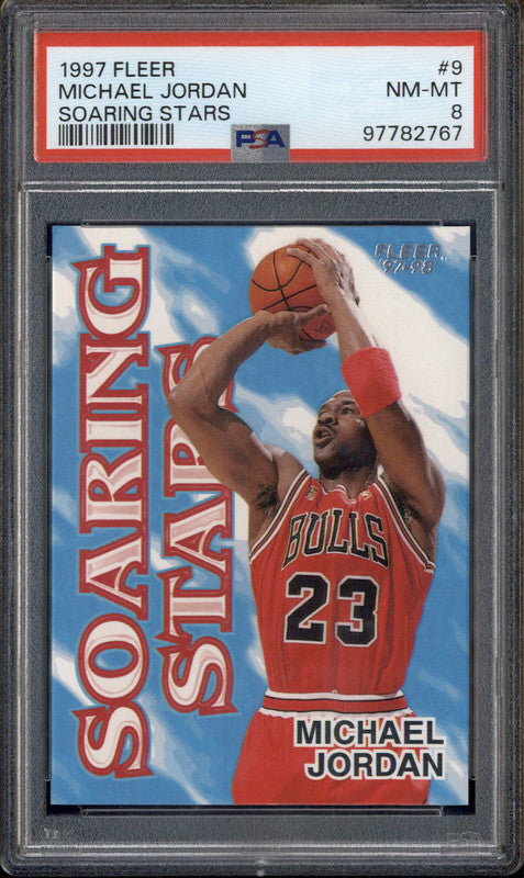 1997 Fleer Soaring Stars #9 Michael Jordan PSA 8