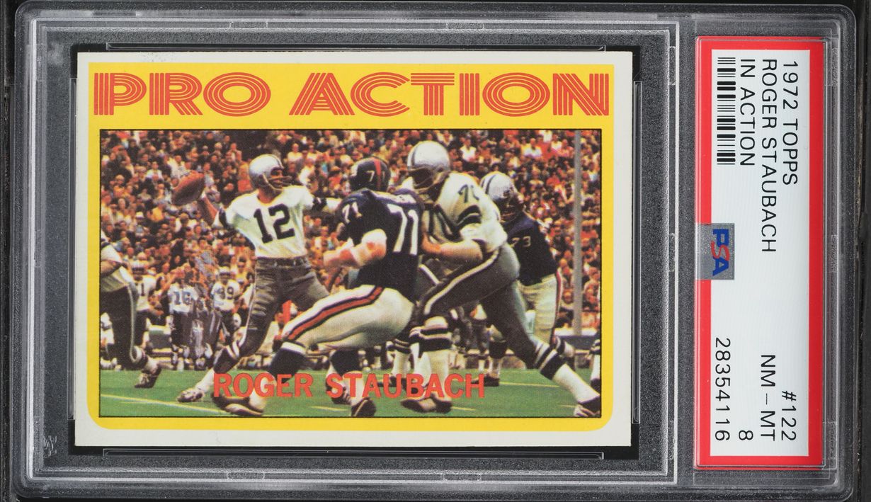 1972 Topps In Action Roger Staubach #122 PSA 8 NM-MT