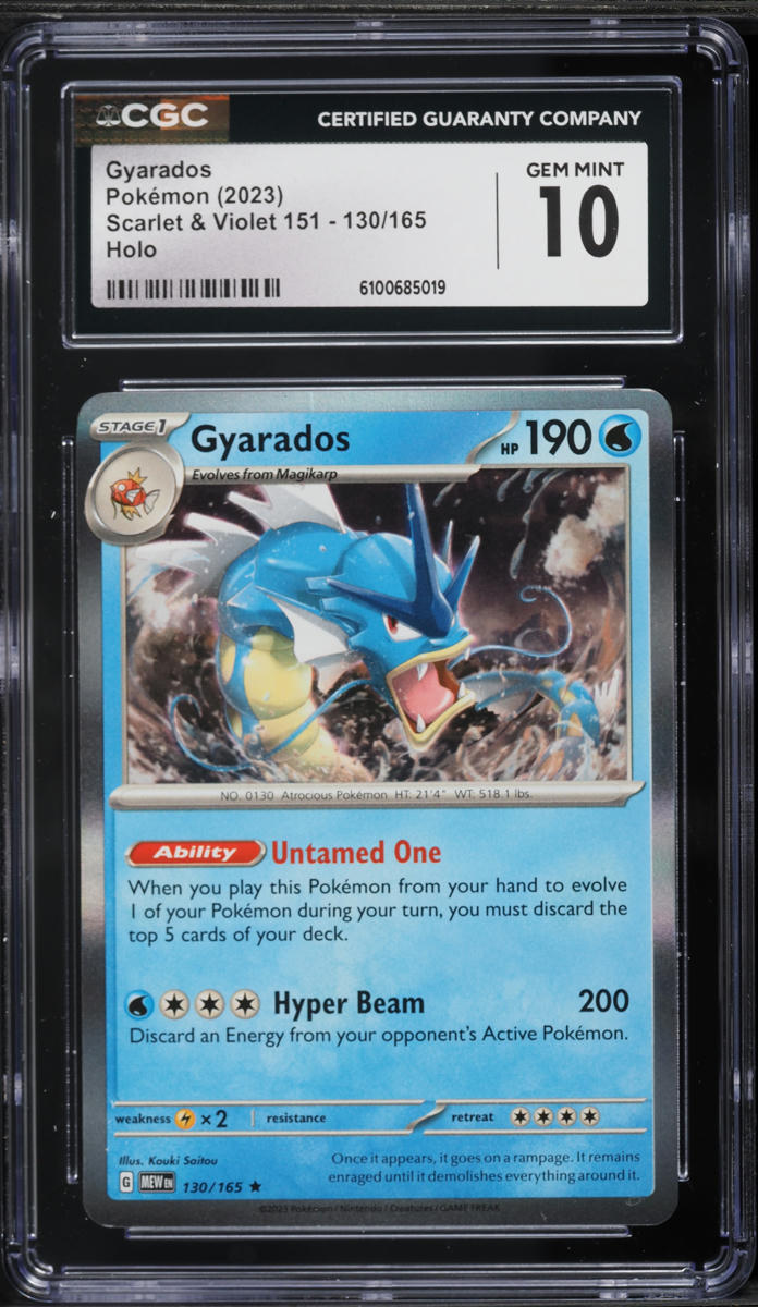 2023 Pokemon Scarlet & Violet 151 Holo Gyarados #130 CGC 10 GEM MINT