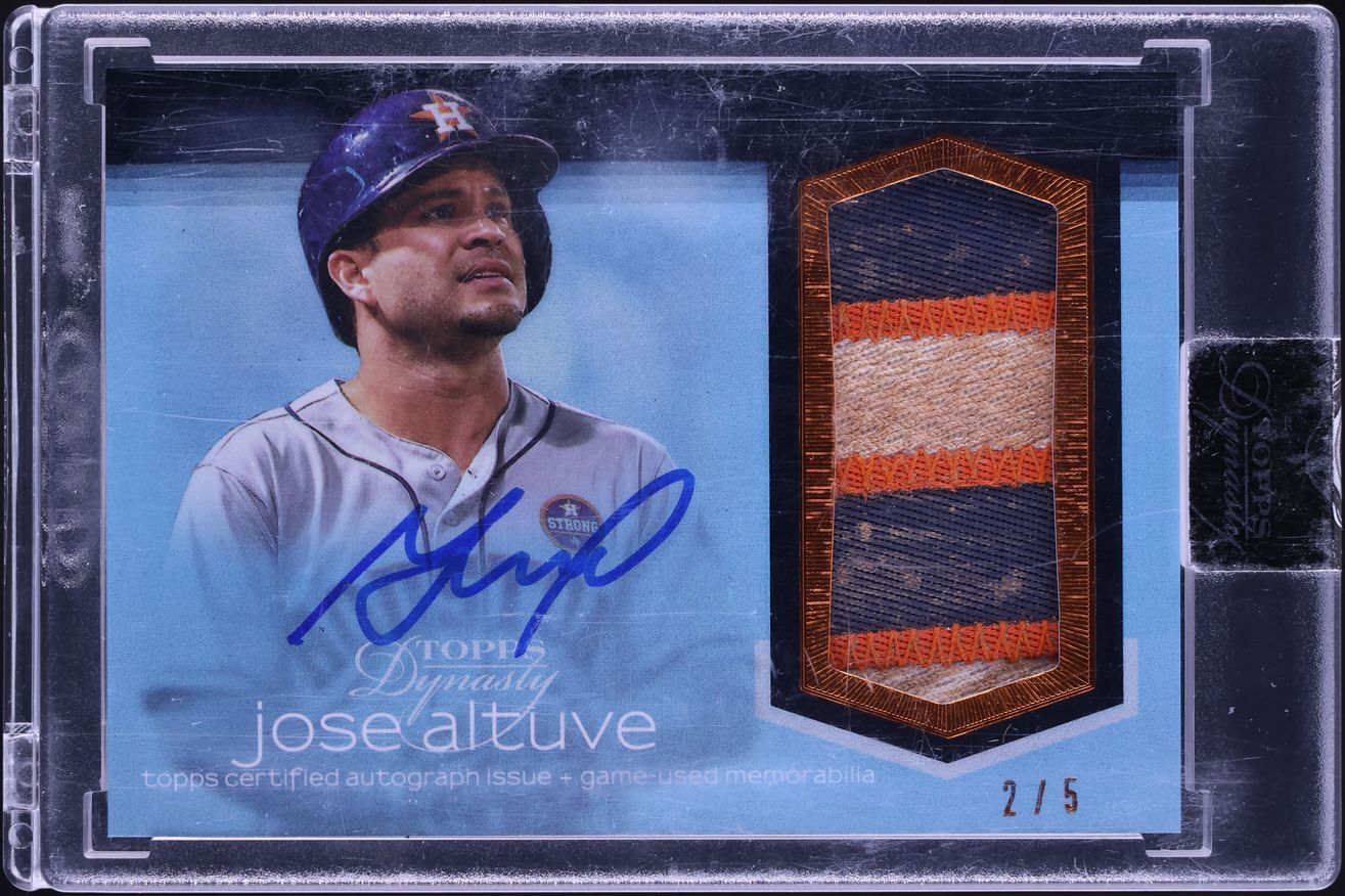 2018 Topps Dynasty Blue Jose Altuve PATCH AUTO /5 #AP-JA5