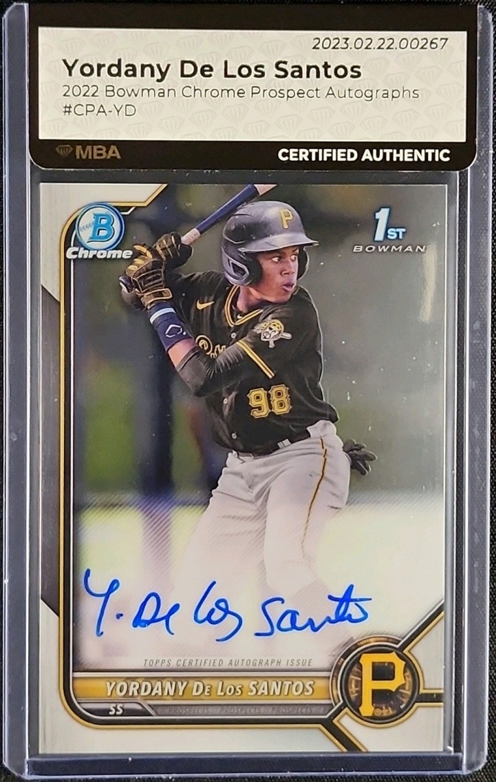 2022 Bowman Chrome Prospect Yordany De Los Santos ROOKIE AUTO #CPA-YD MBA AUTH