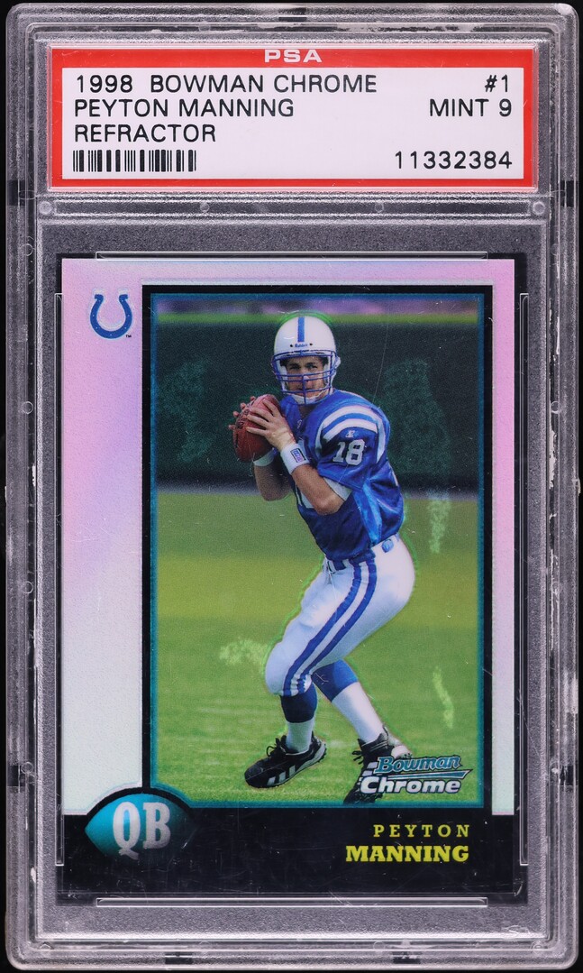 1998 Bowman Chrome Refractor Peyton Manning ROOKIE #1 PSA 9 MINT