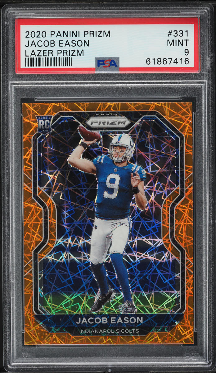 2020 Panini Prizm Lazer Jacob Eason ROOKIE #331 PSA 9 MINT