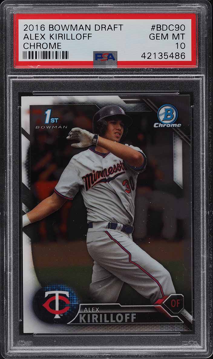 2016 Bowman Chrome Draft Alex Kirilloff PROSPECT #BDC90 PSA 10 GEM MINT