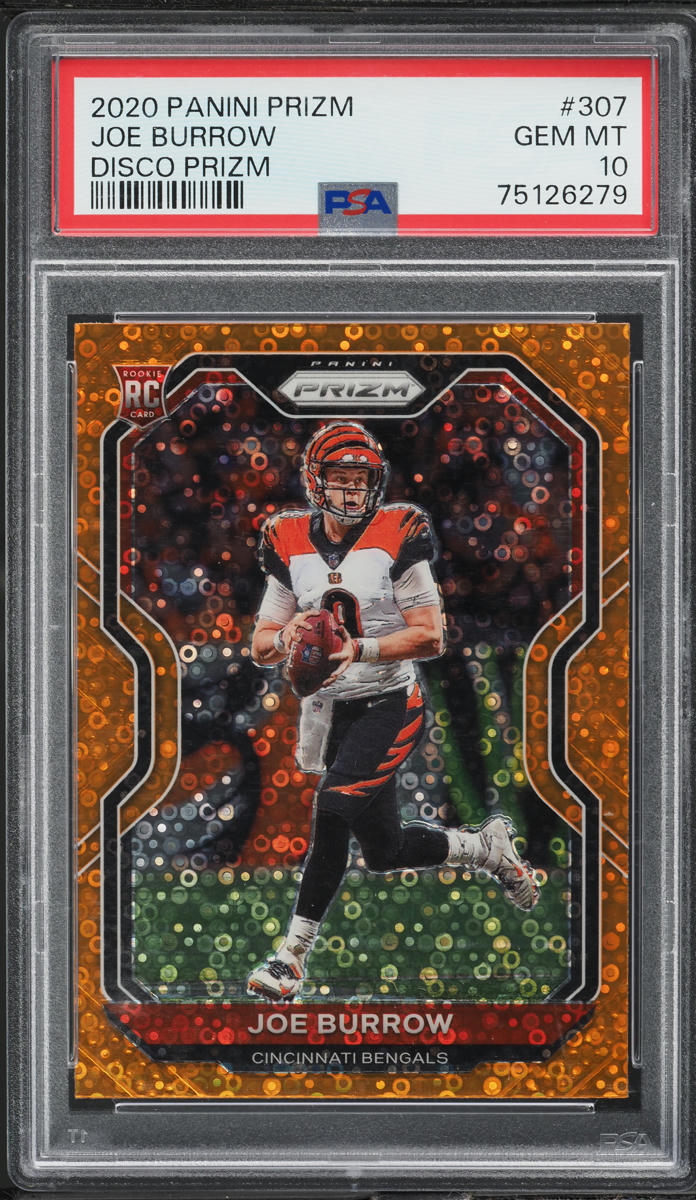 2020 Panini Prizm Disco Joe Burrow ROOKIE #307 PSA 10 GEM MINT