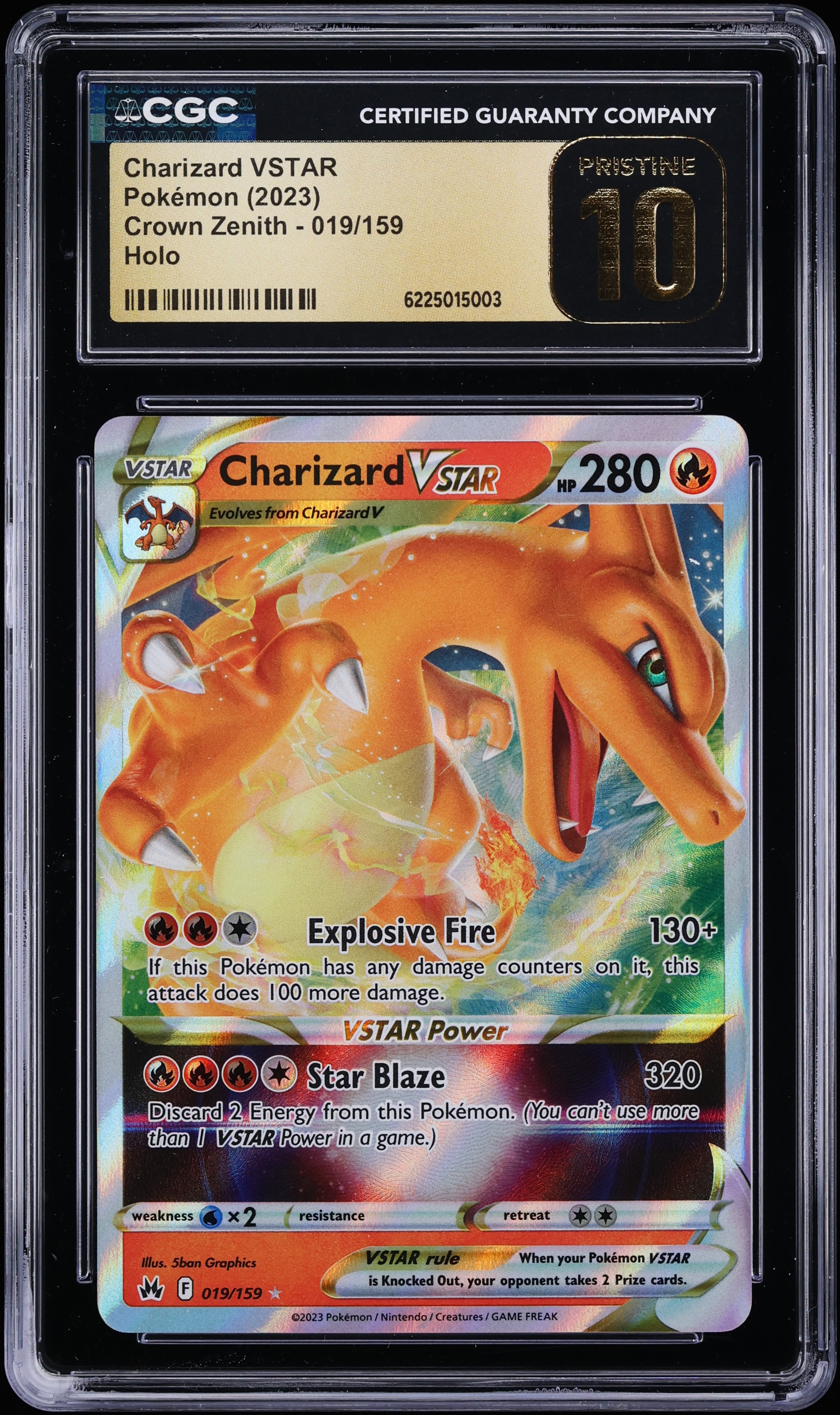 2023 Pokemon Sword & Shield Crown Zenith Holo Charizard VSTAR #19 CGC 10 PRISTINE
