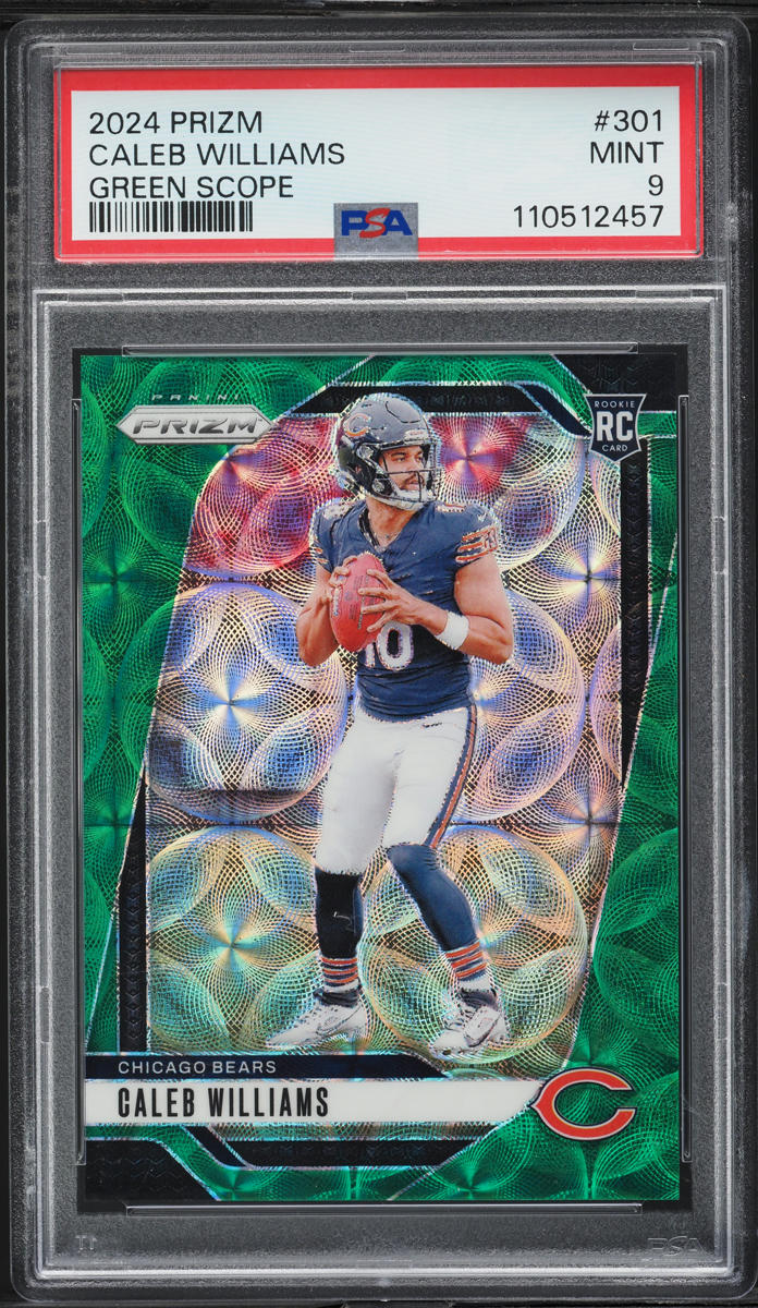 2024 Panini Prizm Green Scope Caleb Williams ROOKIE /75 #301 PSA 9 MINT